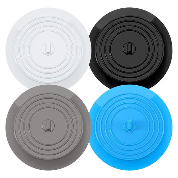 4 Pack 6in Silicone Drain Cover, Strong Suction Hair Stopper for Bathroom Sink, Kitchen & Laundry Tub