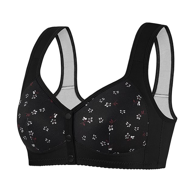 Fall/Winter Savings! Srobpty Womens Wireless Front Closure Bra, Women's Oversized Bra without Steel Rims Printed Underwear