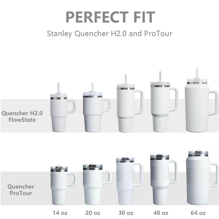 Leakproof Flip Straw Lid 40 oz, Replacement for Quencher H2.0 ProTour Tumbler, Removable Spout, , Black