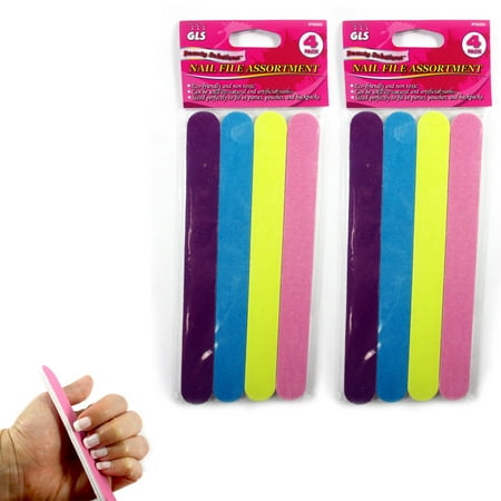 - 8 Pc Double Sided Nail File Emery Board Gel Manicure Pedicure Beauty Spa Files
