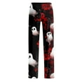 thumbnail image 4 of MLQIDK Womens Halloween Pumpkin Bat Ghost Print Pajama Plus Size Lounge Halloween PJ Pants Drawstring Elastic Waist Loose fit Fall Pjs Sleepwear, 4 of 4