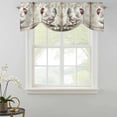 thumbnail image 2 of White Chicken Rustic Tie Up Valance Curtains for Windows, Kitchen Curtains Window Shades, Vintage Floral Oil Painting Light Filtering Roman Curtain Valances for Bedroom/Bathroom/Cafe 42"x12", 2 of 9