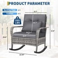 thumbnail image 2 of Rattan Garden Furniture Set, Outdoor Rocking Chairs and with Cushions & Pillows, Wicker Patio Bistro Set for Balcony Garden, 2 of 6
