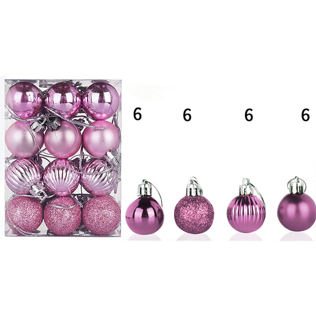 Christmas Halloween Purple Orange Black Plastic Ornaments 2.75 Set Of 12