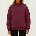 thumbnail image 7 of Lumtrix Mock Neck Sweatshirt Oversized For Women Turtleneck Cute Lightweight Pullover Long Sleeve Tops Fashion Clothes Casual Fall Winter Sweater Wine L, 7 of 7