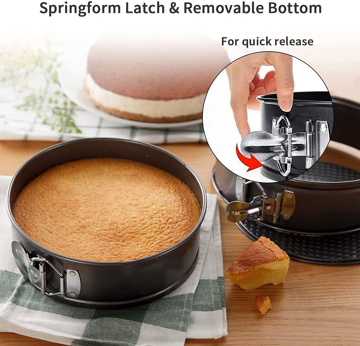 4"7"9"10" Springform Pan set Nonstick Leakproof Cake Tray Bakeware Set Round