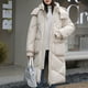thumbnail image 4 of Parkas de manga larga para mujer, abrigo cálido con bolsillo, chaqueta larga de invierno, parkas de plumón para mujer, 4 of 5