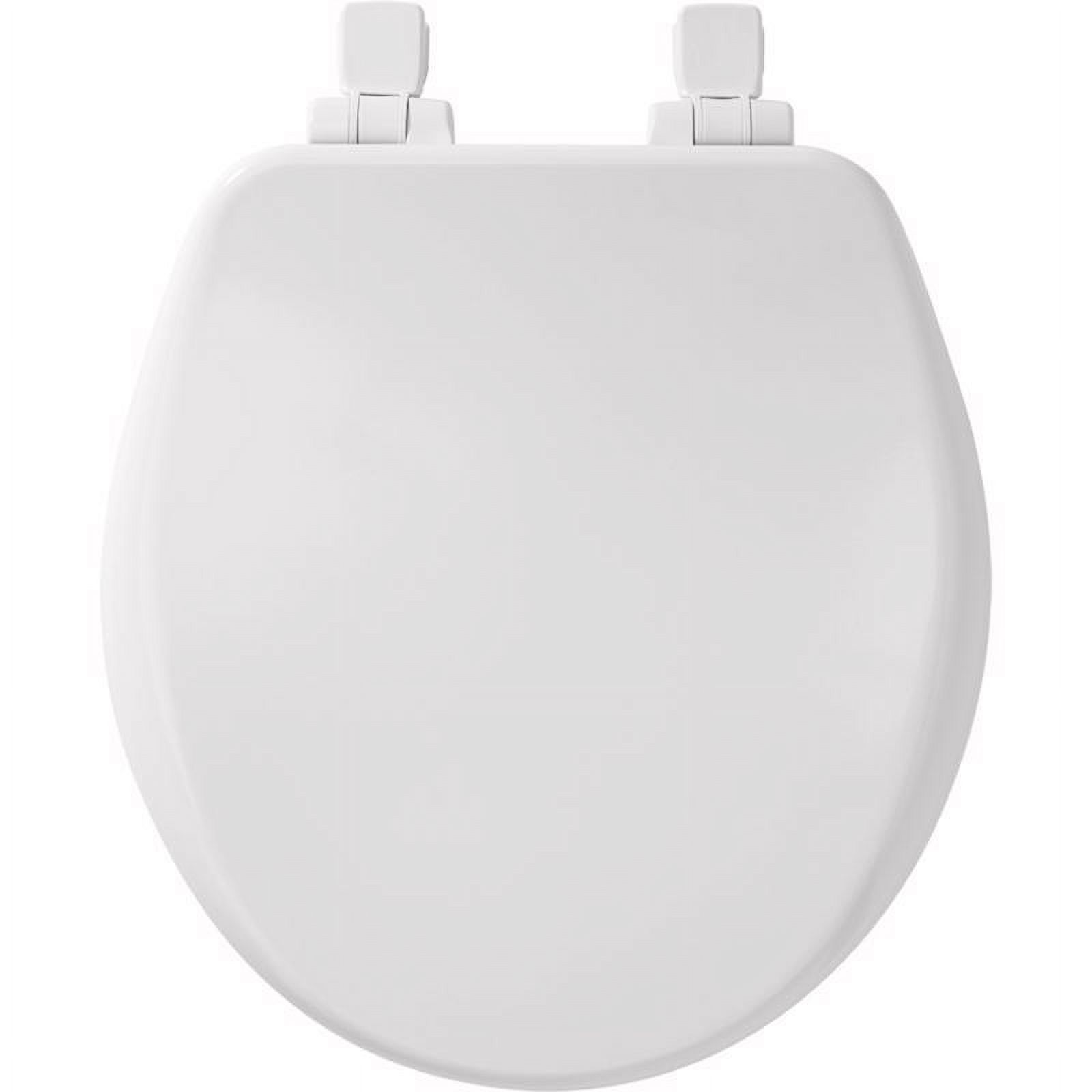 Mayfair Slow Close Round White Enameled Wood Toilet Seat