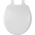 thumbnail image 3 of Mayfair Slow Close Round White Enameled Wood Toilet Seat, 3 of 5