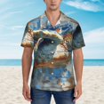 thumbnail image 2 of Fotbe Abstract Sea Turtle Hawaiian Shirt for Men Unisex Summer Beach Casual Short Sleeve Cotton Linen Button Down Shirts-X-Large, 2 of 5