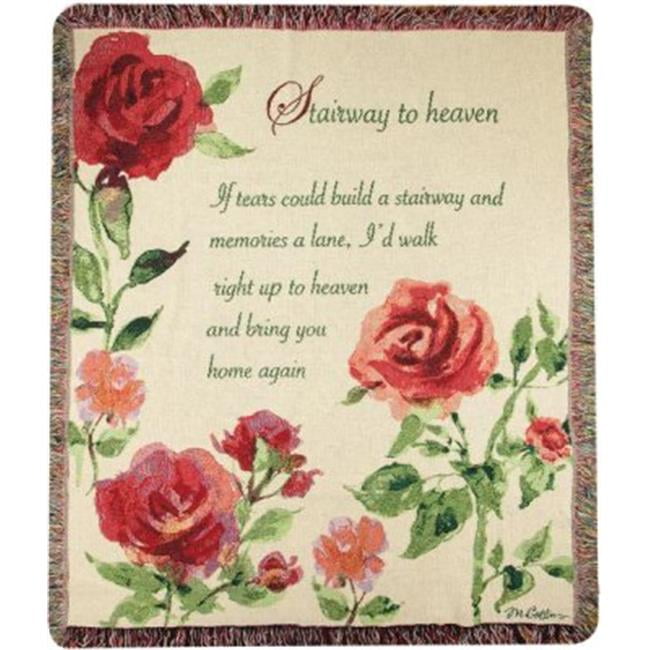 Inspirational Floral Cotton Throw Blanket with Fringe Border