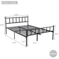 thumbnail image 3 of alazyhome Full Size Classic Metal Platform Bed Frame-Mattress Foundation Steel Slat Support, Black, 3 of 6