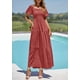 thumbnail image 4 of Vestido Maxi PRETTYGARDEN con Escote Cuadrado y Mangas Abullonadas Rosa Talla L, 4 of 8