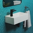 thumbnail image 3 of Voltaire 19.5 x 10 Rectangular Ceramic Wall Hung Sink with Left Side Faucet Mount, 3 of 10