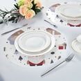 thumbnail image 4 of 15.4" Round Placemat Set of 1 Polyester Fabric Place Mats Non-Slip Dining Kitchen Table Mats for Kitchen Party Decor Houses and Trees, 4 of 5
