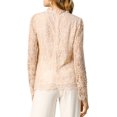 thumbnail image 4 of Allegra K Women's Lace Top Long Sleeve Ruffle Round Neck Elegant Floral Blouse, 4 of 7
