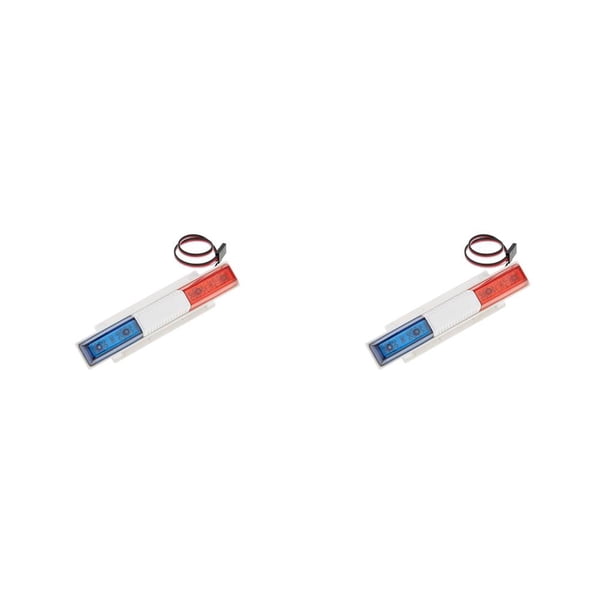 Vogacara Luz de Flash de policía LED, luces de parachoques, lámpara alarmante ligera, soporte de aleación de aluminio 1/8 1/10, piezas de Cuadrado 2Conjunto