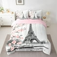 thumbnail image 2 of Homewish Pink Cherry Blossom 7-Piece Twin Bedding Sets,Prias Eiffel Tower Bedding Comforter Set,Japanese Sakura Sheet Sets For Girls Kids,Ultra Soft Home Decor Reversible, 2 of 8
