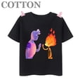 thumbnail image 2 of Camiseta de algodón de manga corta con estampado de dibujos animados para niños y bebés de Disney Elemental Wade Ripple y Embe Anime de moda de verano, 2 of 5