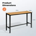 thumbnail image 3 of Pellebant 55" Rectangular Metal Patio Bar Table with MDF Top and Easy Assembly, Brown, 3 of 11