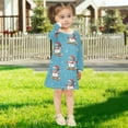 thumbnail image 5 of Girls' long-sleeved dress Cartoon Snowman with Goggles Girls' A-line dress with ribbed cuffs Soft and comfortable, 5 of 6