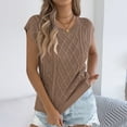 thumbnail image 1 of Tejiojio Women's Cable Knit Sleeveless Blouse Round Neck Loose Fit Casual Summer Knitted Tops, 1 of 8