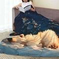 thumbnail image 6 of Pofeuu Starry Sky Sleep White Bear Print Ultra-Soft Micro Fleece Blanket,for Bed Or Sofa,All Season Throw Blankets Flannel Blanket-50"x40", 6 of 7
