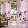 thumbnail image 3 of Pink Floral Outdoor Curtains for Patio Waterproof,Windproof Privacy Curtains with Weighted Bottom,Vintage Botanical Gradient Pastel Painting Outside Drapes for Picnic Garage Yard 54"x84" 1 Panel, 3 of 8