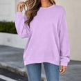 thumbnail image 5 of Oversized Pullover Sweatshirt for Women Crewneck Long Sleeve Argyle Jacquard with Pockets Casual Fall Everyday Top, 5 of 7