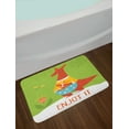 thumbnail image 2 of Enjoy It Bath Mat, Kangaroo Colored Pouch and Animal Dragonfly Cartoon Vector, Plush Bathroom Decor Mat with Non Slip Backing, 29.5" X 17.5", Lime Green Multicolor, by Ambesonne, 2 of 2