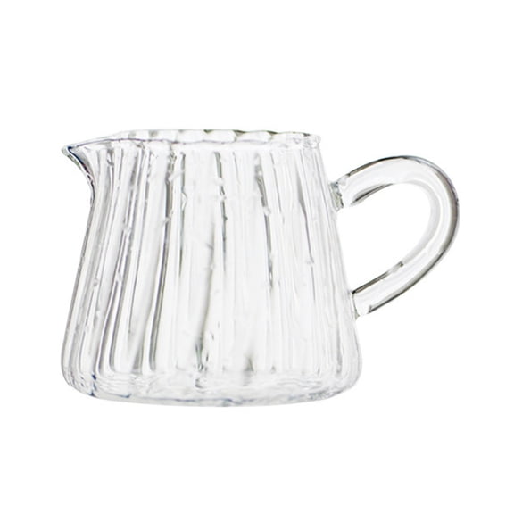 Topbathy Transparent Glass Creamer Pitcher for Storage Modern Style Beverage Cup Cold and Heat Resistant 12 oz