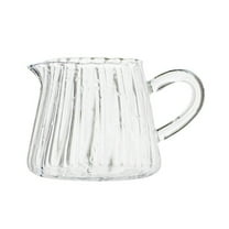 Topbathy Transparent Glass Creamer Pitcher for Storage Modern Style Beverage Cup Cold and Heat Resistant 12 oz