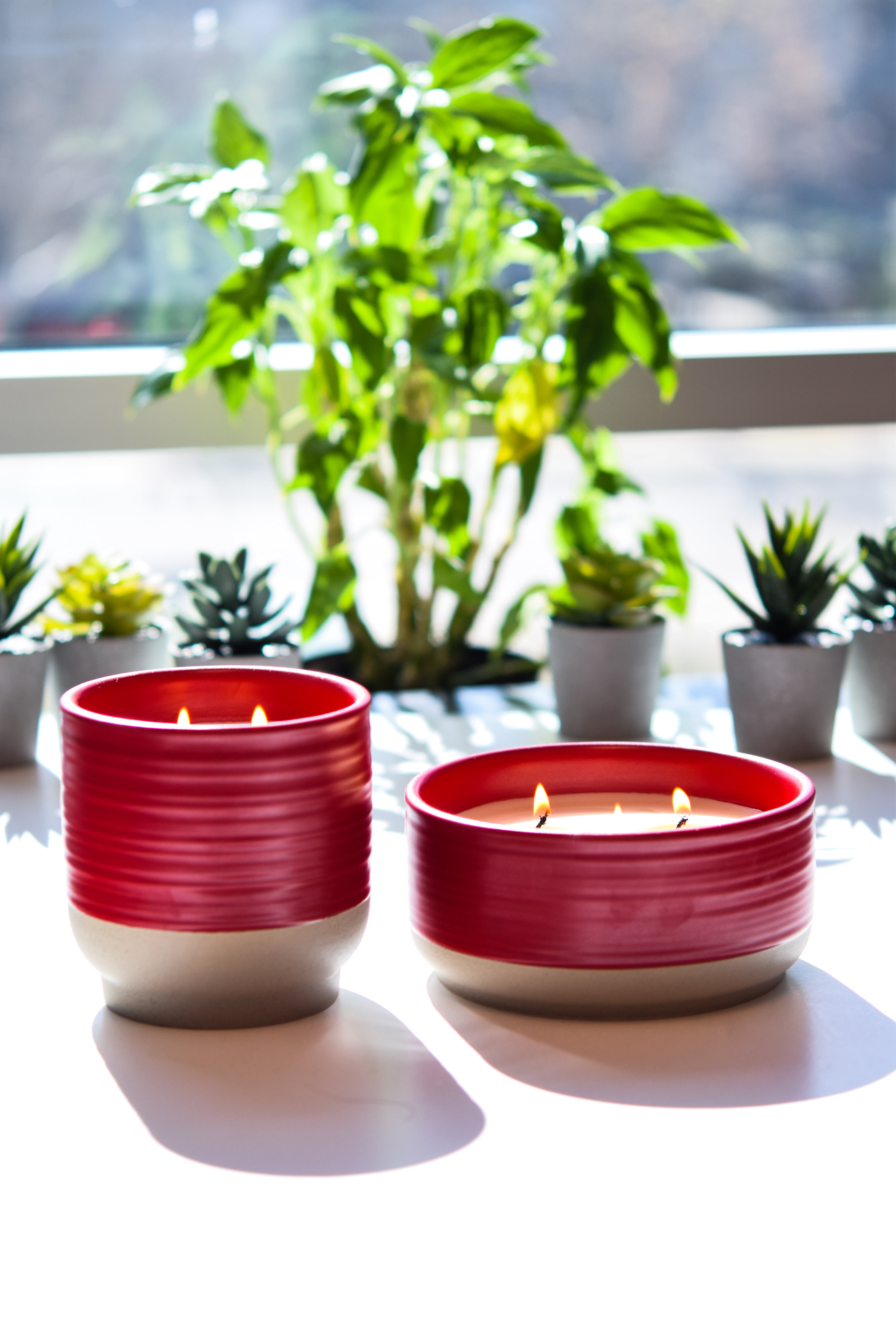 Better Homes & Gardens Red Lava Citrus 16oz Scented 2-Wick Stoneware Candle
