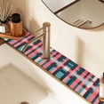 thumbnail image 2 of Yayeee Faucet Mat for Kitchen Sink 14.7" Diatomite Long Splash Guard Pad, Red Teal Stripes, 2 Pack, 2 of 7