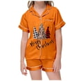 thumbnail image 2 of JAJAHO Girls Pajamas Merry Christmas Holiday Satin Sleepwear Short Sleeve 2 Piece Set Sizes 2-13Y, 2 of 6