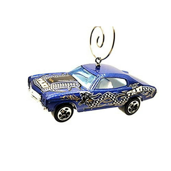 1970 Chevy Chevelle SS Taxi Christmas Ornament 1:64 Blue