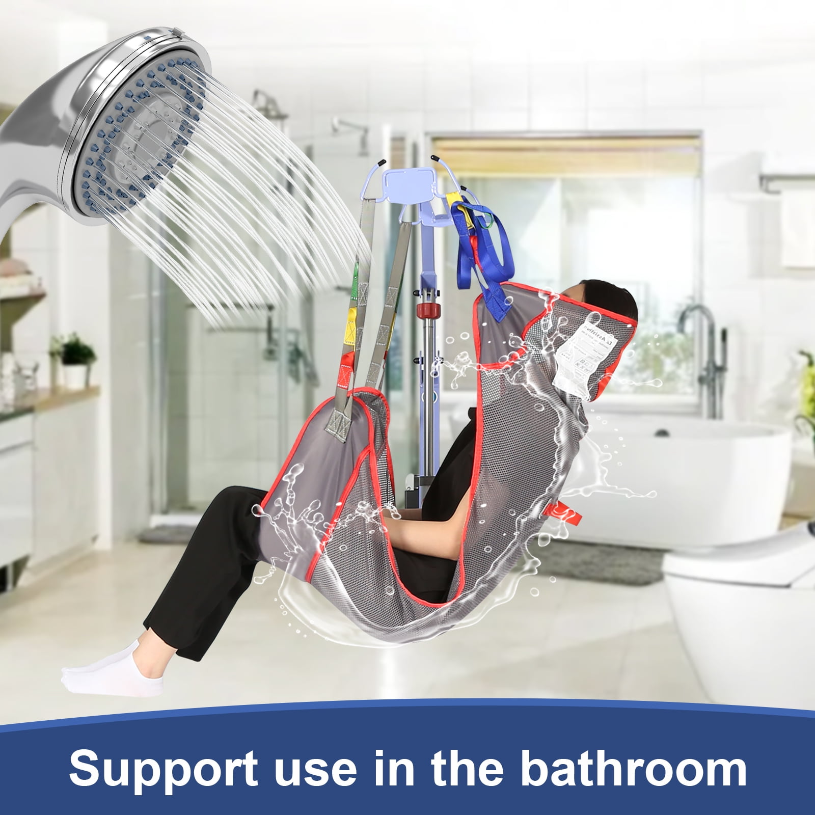 EZ Assistive Universal Full Body Patient Lift Sling, Mesh Fabric Transfer Sling for Bathing, 500 lb Weight Capacity