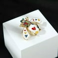 thumbnail image 5 of HOOUN Fashion Crystal Enamel Heart Bee Insect Brooch Pin Scarf Corsage Jewelry GifA:yq-White, 5 of 8