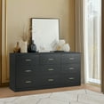 thumbnail image 4 of Knubmt Wood Storage Cabinet with Handle, 9 Drawer Dresser for Bedroom, Living Room, Black, 4 of 7