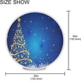 thumbnail image 4 of SKYSONIC 60" Magic Christmas Tree Round Tablecloth Snowflake Table Cloth Cover Mat Washable Polyester Dining Decorative for Holiday Home Picnic Party Wedding, 4 of 7