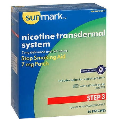 Sunmark Step 3 Nicotine Transdermal System Patches, 7 mg, 14 Count