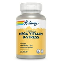 Solaray Mega Vitamin B-Stress, Two-Stage Timed-Release | Specially Formulated w/B Complex Vitamins for Stress Support | Non-GMO | Vegan | 120 Tabs
