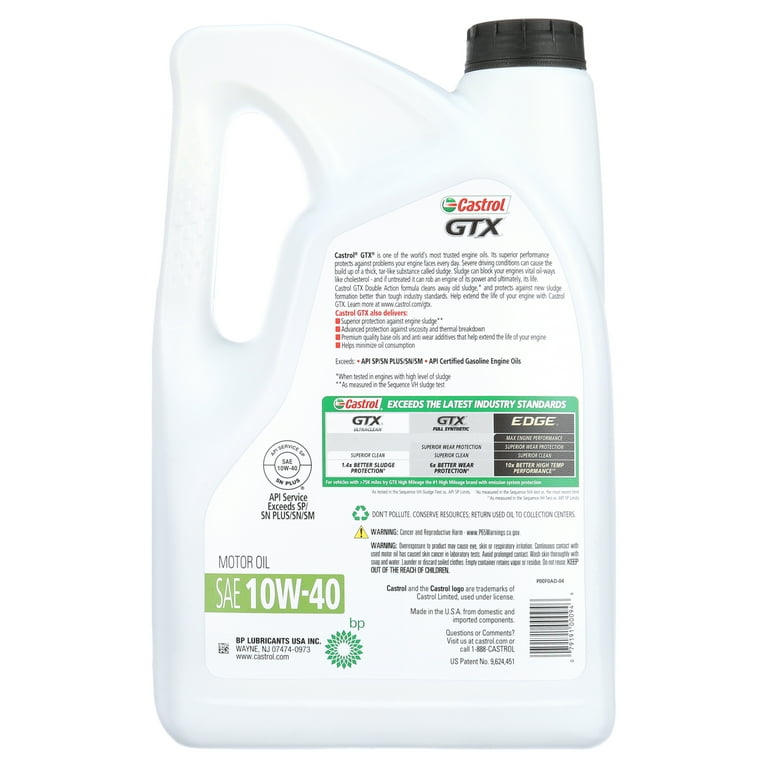 Castrol GTX 10W-40 Conventional Motor Oil, 1 Quart 