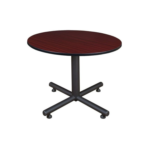 HomeStock Timeless Trends 48" Round Breakroom Table- Mahogany, Adjustable and Portable Office Conference Table for Meeting Rooms and Classrooms