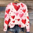 thumbnail image 1 of Jsaierl Chandails en Molleton pour Femmes Saint-Valentin Mignons Imprimé Cœur Chandails en Molleton Tendance Chandail Col Rond Décontracté Manches Longues pour Femmes, 1 of 4