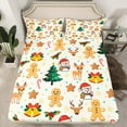 thumbnail image 2 of Castle Fairy Teens Gingerbread Man 4 Pieces Queen Sheet Sets,Xmas Deer Ultra Soft Flat Sheet,Happy New Year Queen Fitted Sheet,Microfiber Bedroom Decor, 2 of 7