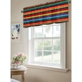 thumbnail image 6 of Mexico Striped Curtain Valances for Windows, Red Blue Green Rainbow Colored Stripes Kitchen Valance Window Treatment, Light Filtering Block Curtains for Bathroom/Bedroom/Living Room 60'' x 18'', 6 of 9