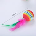 thumbnail image 3 of 10PCS Cat Ball Toy Fake Feather Rainbow Design Cat Play Toy Cat Interactive Toy, 3 of 7