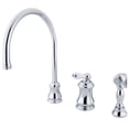 thumbnail image 1 of Kingston Brass KS3811PLBS Single Handle Widespread Kitchen Faucet with Brass Sprayer, 1 of 2