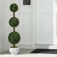 thumbnail image 6 of My Texas House Boxwood Artificial 3' Topiary with Blue Floral Pot, 6 of 6